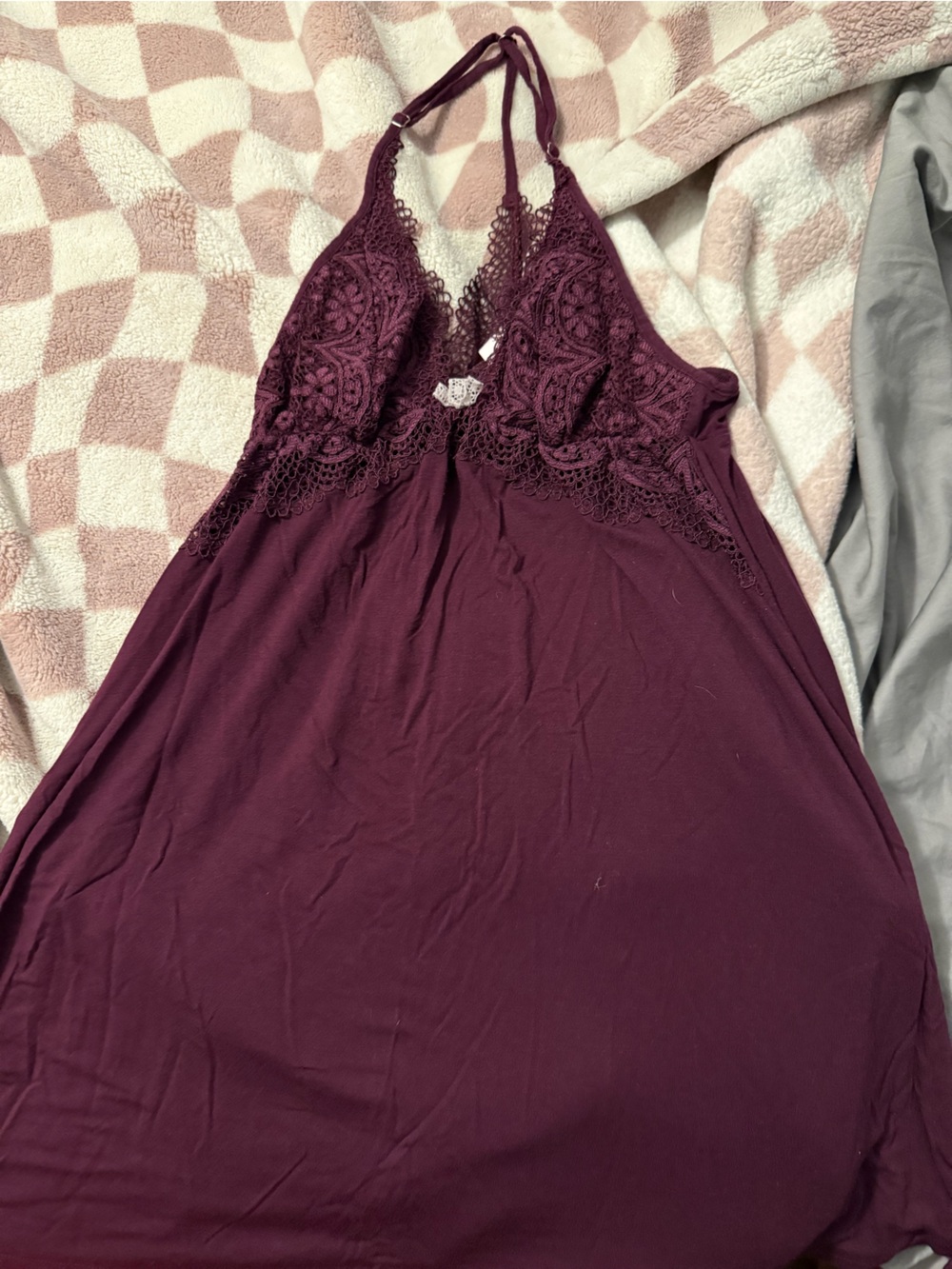 Victoria's Secret Plum Lace-Trim Chemise
